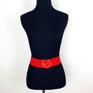 Red Elastic Stretch Vintage Belt